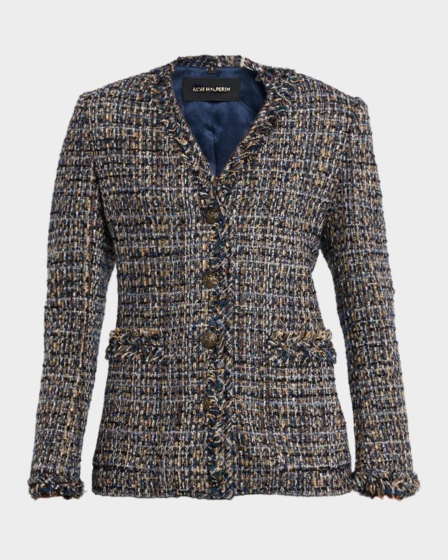 Keden Fringe-Trim Tweed Jacket